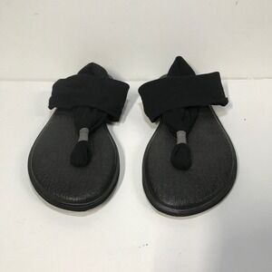 Sanuk Women's Yoga Sling 2 Sandals Flip‎ Flops Black Comfort Casual Shoes Size 7